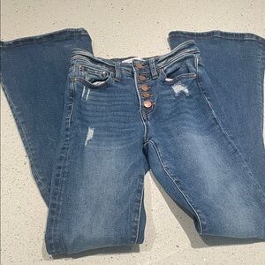 Altar'd State Flare Wide Leg Jeans in Blue